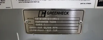 USED GREENHECK 16-BISW-21-9R-I