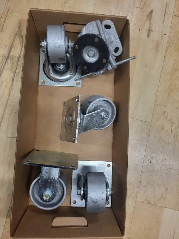 Set of 4 Albion Heavy-Duty Metal Swivel Casters, Made in USA