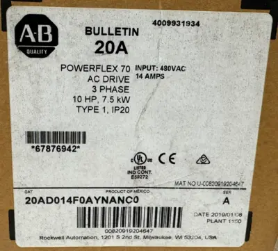 NEW ALLEN-BRADLEY POWERFLEX 70