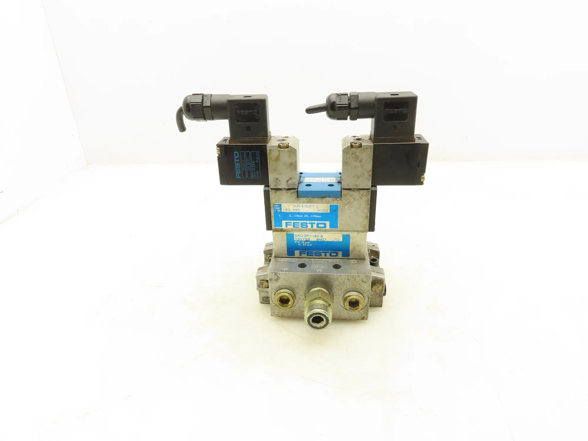 Festo JMVH-5/2-D-1-C Pneumatic Solenoid Valve Manifold Assembly 24VDC 3/8" NPT