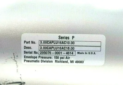 NEW PARKER 3.00CAPLU16AC10.00 CYLINDER SER.P 300CAPLU16AC1000