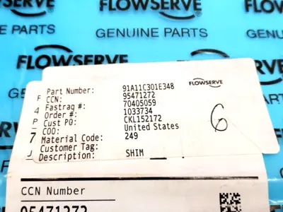 95471272, 91A11C301E348 | Flowserve Metallo Gasket 91A11C301E348 Shim 95471272 LOT OF 6 - New