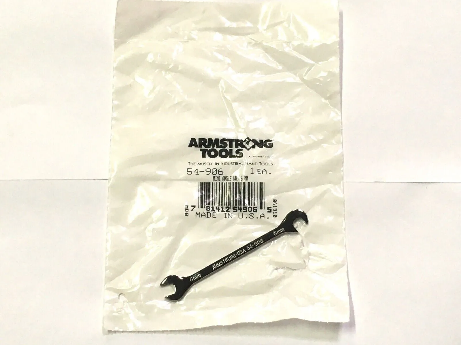 Armstrong 6mm Mini Angle Combinatoin Open End Wrench 54-906 USA Made