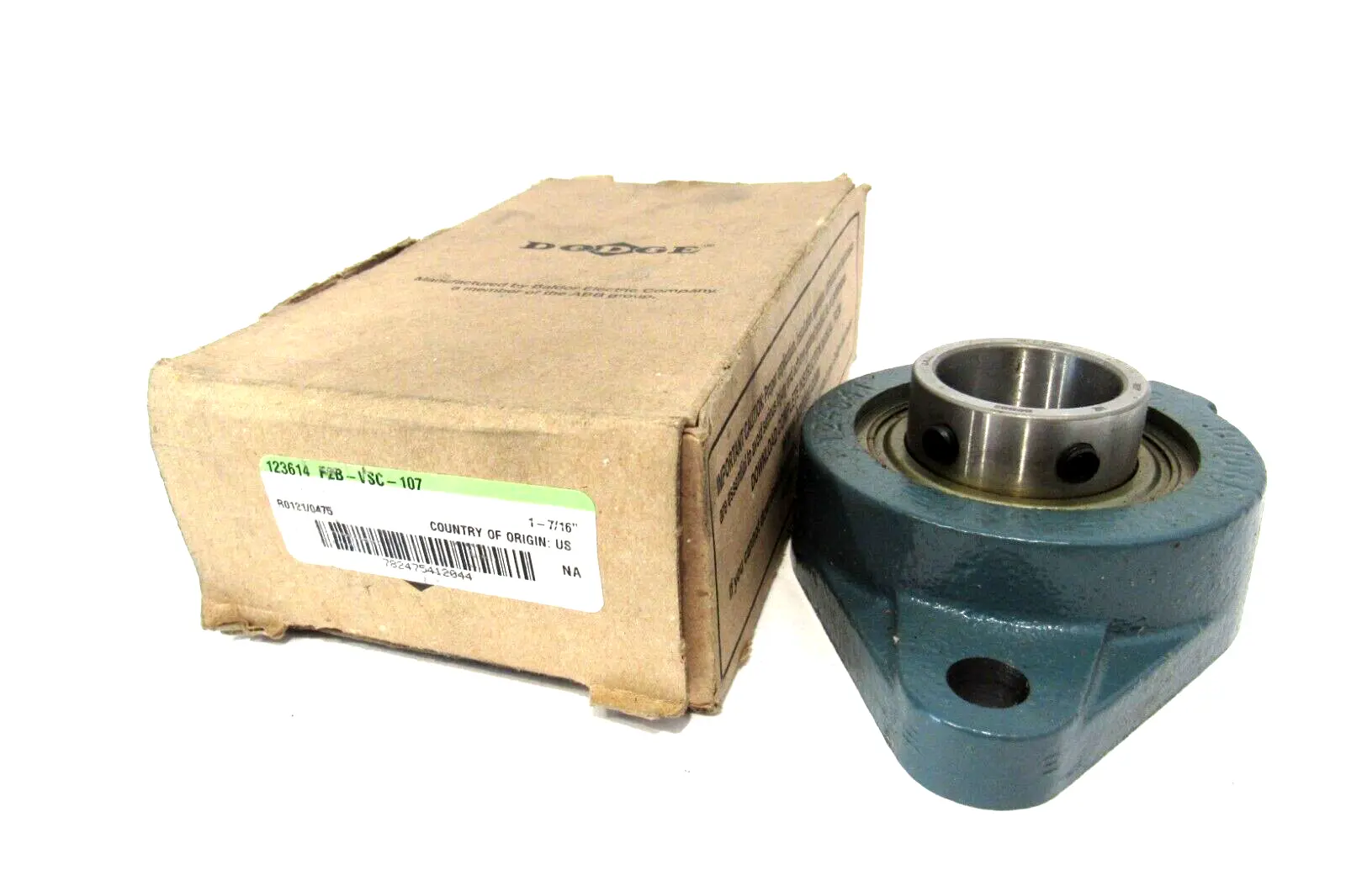 NEW DODGE F2B-VSC-107 FLANGE BEARING 123614 F2BVSC107