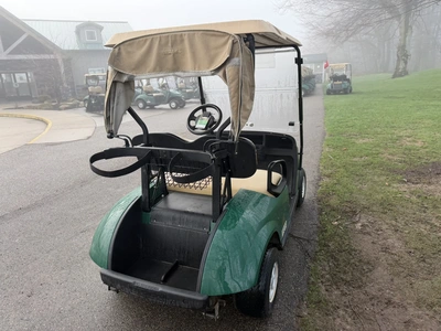 (1) 2017 E-Z-Go golf cart with a Kawasaki gas engine, model 625111G01, includes canopy, ball cover, ...