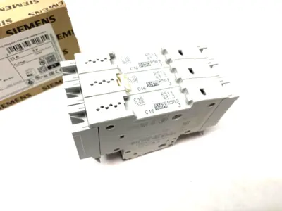 USED SIEMENS MINIATURE CIRCUIT BREAKER 3-POLE 15A C-CHAR.