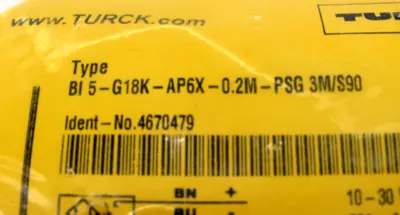 NEW TURCK 4670479 SENSOR BI5-G18K-AP6X-0.2M-PSG3M/S90