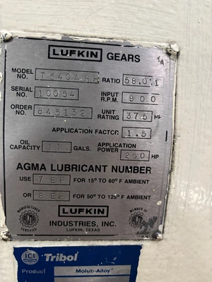 Lufkin T540 AHH 58:1 Gearbox Reducer
