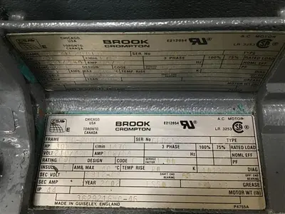 USED BROOK CROMPTON WP-200LD