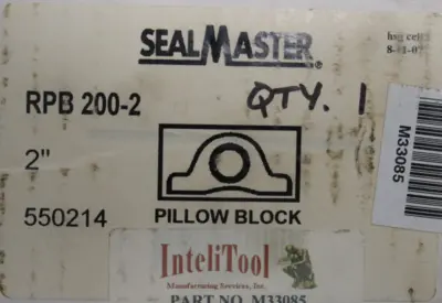 NEW SEAL MASTER RPB 200-2 PILLOW BLOCK BEARING 2" 550214 RPB2002