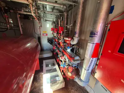 Containerized Foam Fire Suppression System w/ Deluge Valve, Potter Controls & Piping Manifold