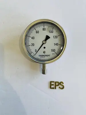Ashcroft Duralife Pressure Gauge, 0-160 PSI, Welded AISI 316 Tube #K-1212
