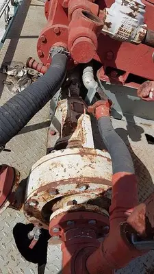 USED NATIONAL JWS-165L TRIPLEX WELL SERVICING REVERSING MUD PUMP TRAILER