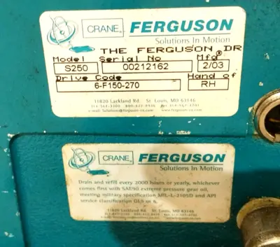USED CRANE FERGUSON, WINSMITH, FERGUSON, CRANE S250, 6-F150-270, 930CDSF