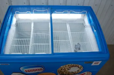 142-1259 AHT RIO S 100 Sliding Top Glass 2 Door Freezer w/ LED