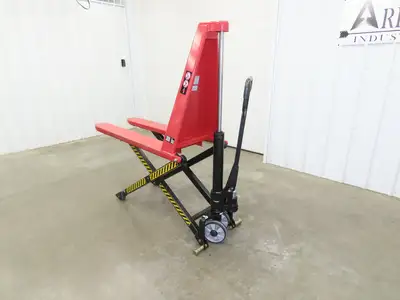 Uline H-5442 Manual Narrow Pallet Lifter 3000lb Jack 46" Long 31" Lift Height