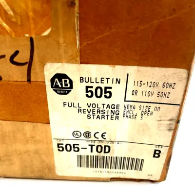A / B 505-TOD REVERSING STARTER SIZE 00 SER B 505TOD