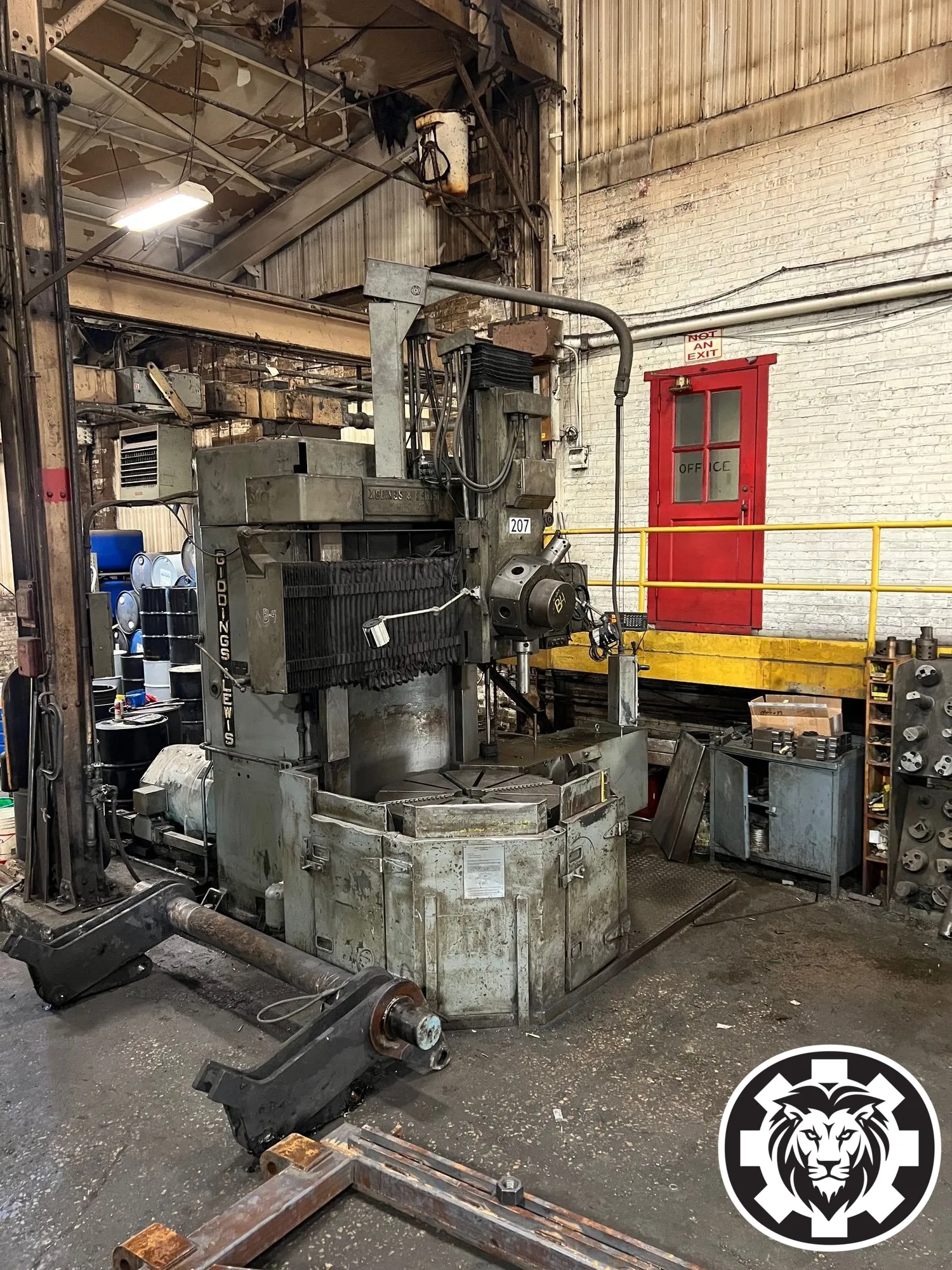 42″ Giddings & Lewis 42R Vertical Turret Lathe – DRO, Power Indexing Unit, Side Head