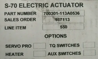 NEW BRAY CONTROLS 700301-113A0536 VALVE ACTUATOR 93-0923-11310-532 3"