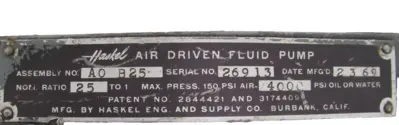 Used HASKEL _UNKNOWN_ Piston Pumps Michigan US | SB Industrial Supply #1210499