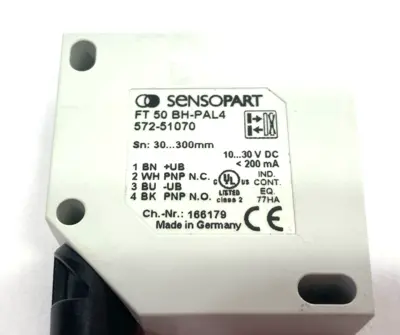 New | in-Stock Sensopart BlueLight Photoelectric Diffuse Sensor w/ Background Supp. Photoelectric Sensors Michigan US | Maverick Industrial Sales #1402474