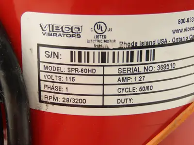 Vibco SPR-60HD Industrial Electric Vibrator Bin Shaker 115V 1PH 28/3200 RPM