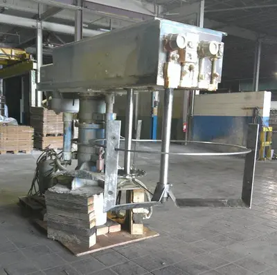 SPC9346  Mixer and Blender 50/10 hp Hockmeyer disperser, air over oil lift, dual shaft