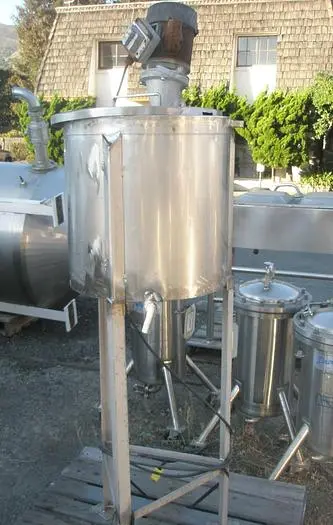 Tank, 15 Gallon, 316 Stainless Steel, 20" X 20", Agitated, FT/FB, #S734563
