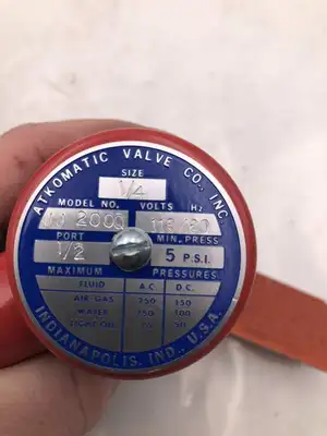 Atkomatic Valve Co. JJ-200Q 1/4″ Bronze 2-way Solenoid Valve 75/150/250PSI -NIB