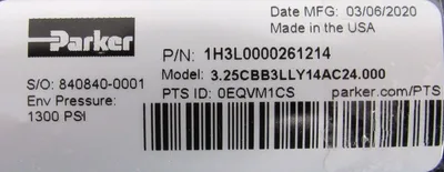 NEW PARKER 3.25CBB3LLY14AC24.000 HYDRAULIC CYLINDER 1H3L0000261214