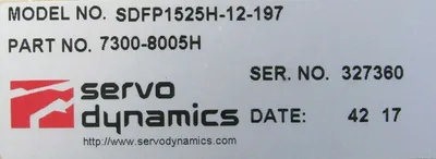 USED SERVO DYNAMICS SDFP1525H-12-197 FET MODULE 7300-8005H AW1452 SDFP1525H12197
