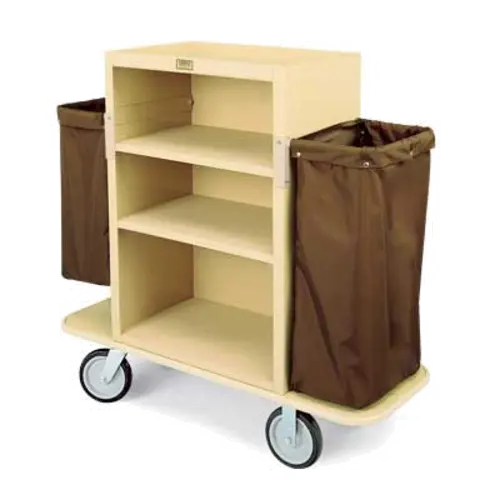 Forbes Industries Housekeeping Cart w/ (3) Shelves & (2) Bags - 30"L x 19"W x 42"H, Plastic (2193-42)