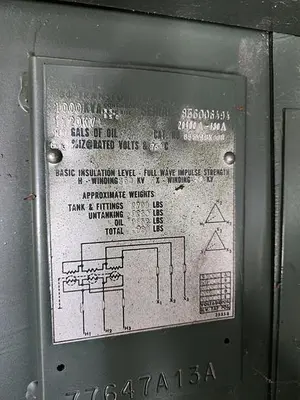RTE/Eaton 1000/1120 KVA Pad Mount Step Down Transformer H.V. 26400 - L.V. 480