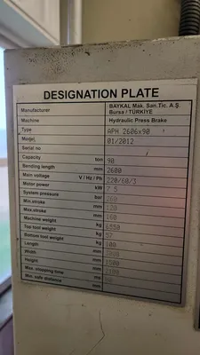 2012 BAYKAL APHS 2606-90 Press Brakes-Hydraulic Power | Asset Exchange Corporation (8)