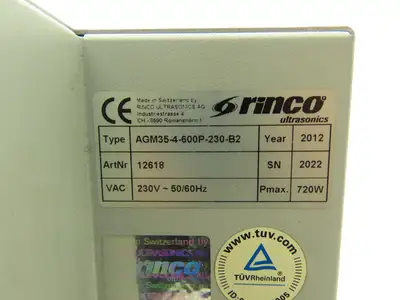 Rinco Ultrasonics AGM35-4-600P-230-B2 Ultrasonic Generator for Plastic Welding