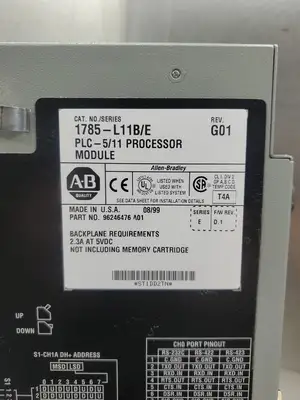 USED Allen-Bradley 1785-L11B/E Rev G01 PLC-5/11 Processor Module