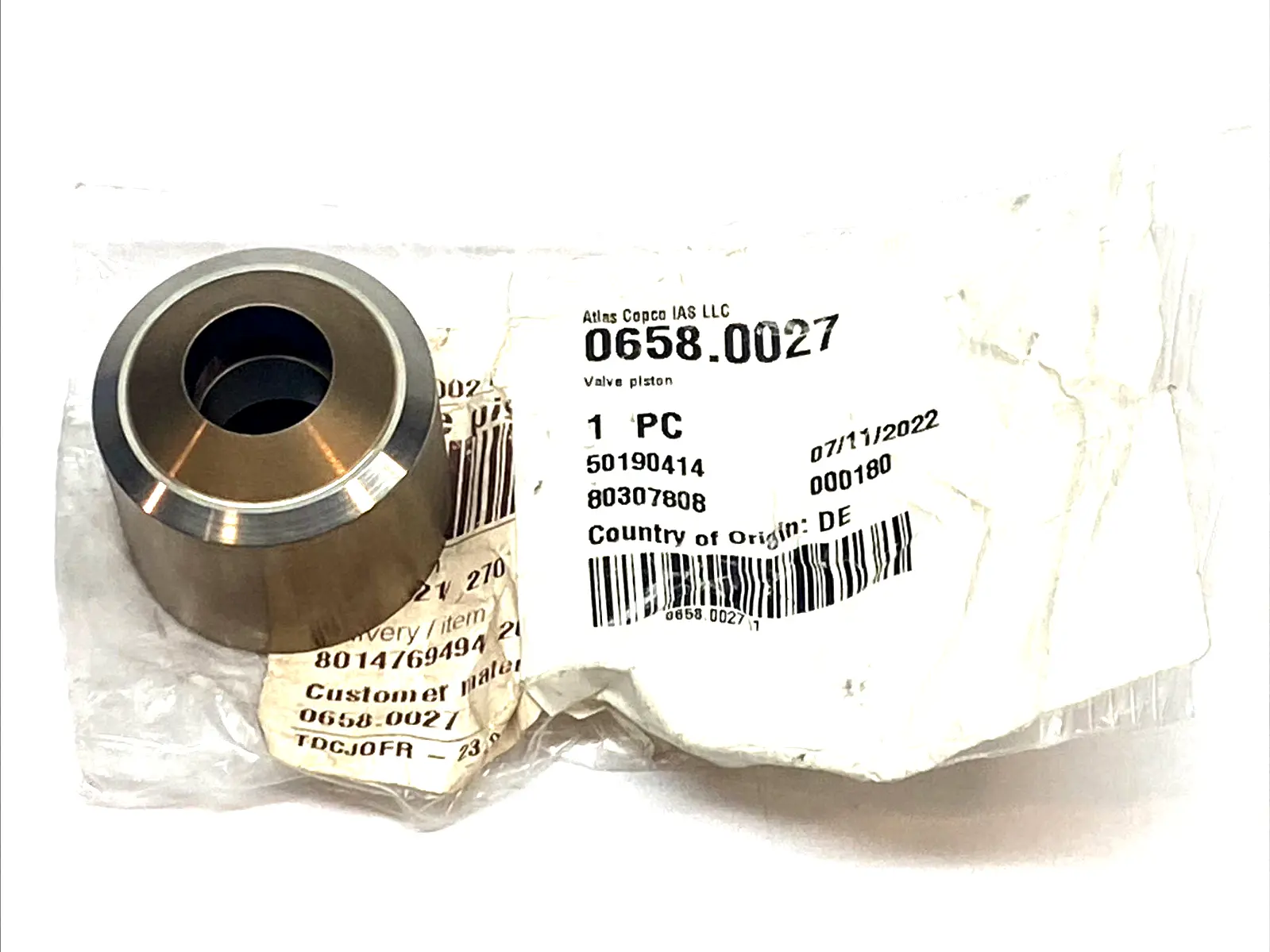 USED ATLAS COPCO VALVE PISTON