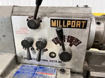 14" x 40" MILLPORT MODEL #1440 GAP BED ENGINE LATHE, 1-9/16" HOLE: STOCK #21728