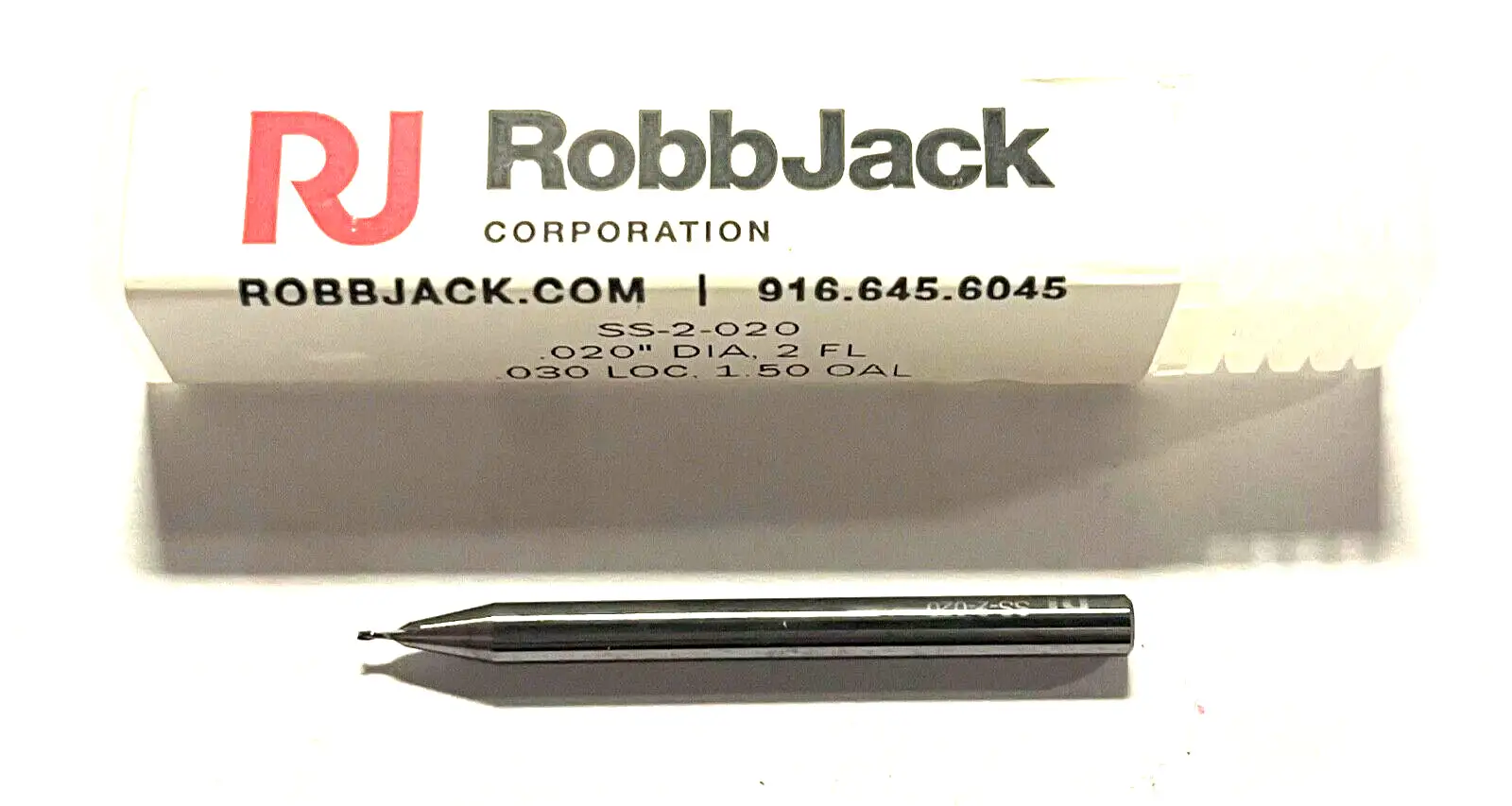 RobbJack .020" Carbide End Mill 2 Flute 30° Helix USA Made