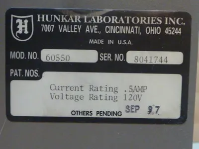 USED HUNKAR LABS 60550