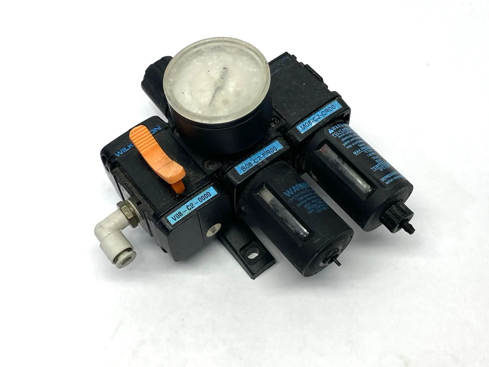 USED WILKERSON PNEUMATIC ASSEMBLY W/ B08-C2-FR00 & M08-CR00
