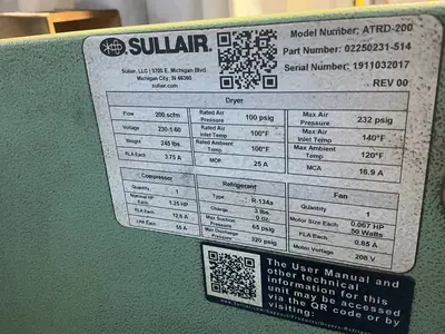 Used SULLAIR ATRD200 Miscellaneous MRO Ohio US | HGR 24 #1404491