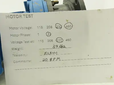 Sumitomo Cyclo CNFMS03-6095GB-87/G F63M/4 Gearmotor 20rpm .25kw 220-480V 87:1