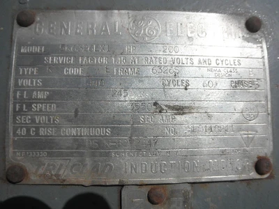 USED GENERAL ELECTRIC 5K6326LX1