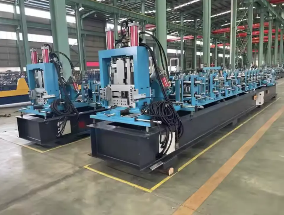 80/120-300 Full Automatic CZ Channel Stud Truck Purlin Profile Roll Forming Machine in China