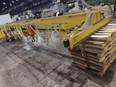 7.5 TON x 27' DESHAZO SINGLE GIRDER TOP RUNNING BRIDGE CRANE WITH STREET UNDERSLUNG HOIST: YOBRO 24991