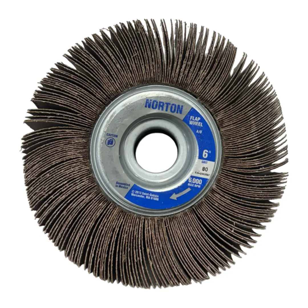 Norton R265 METALITE 6" x 1-1/2" x 1" Unmounted Flap Wheel 80 Grit AO