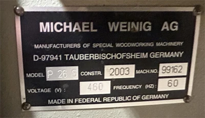 Used 2003 WEINIG PROFIMAT SUPER Woodworking Moulders Ontario CA | MachineryMax #1384814