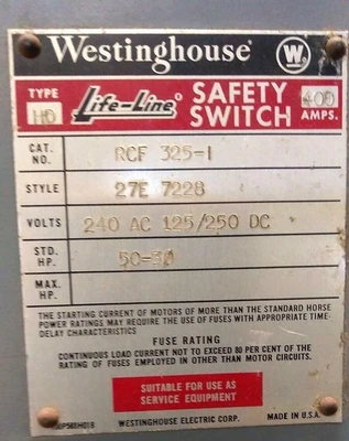 USED Westinghouse Does Not Apply