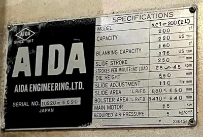USED 1995 AIDA NC1-200(2)